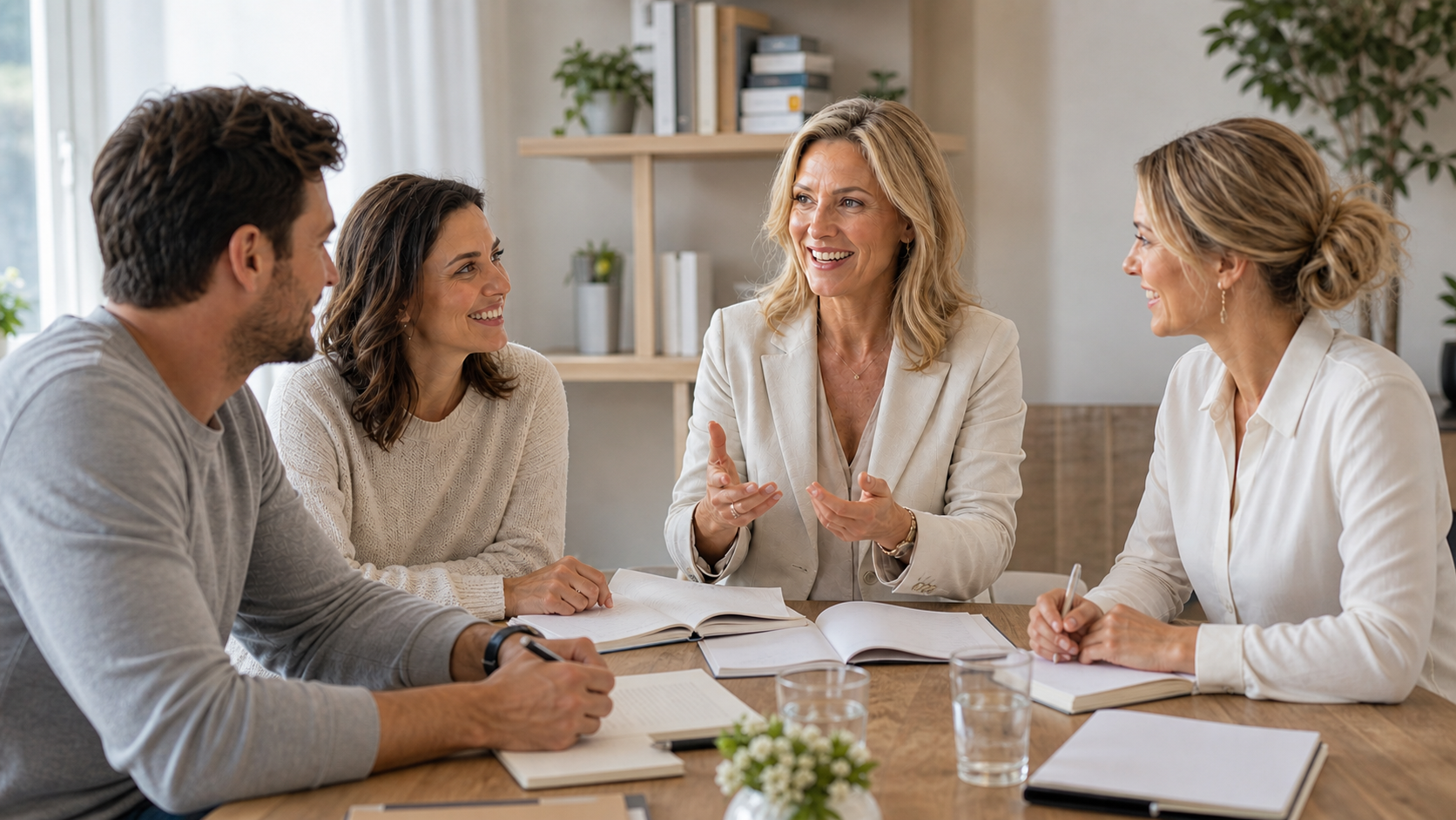Mentoringgruppe in einer verantwortungsvollen FreeLifeHolistic Ausbildungssituation