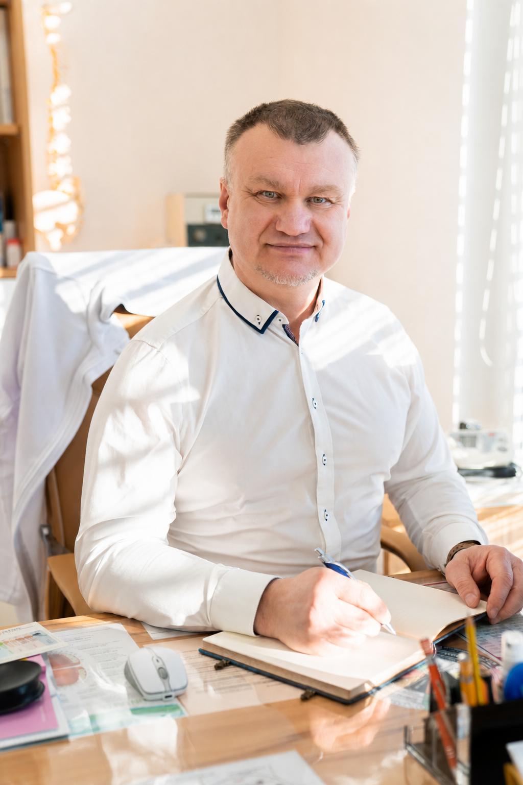 Valeri Schick bei der Dokumentation in seiner realen Praxis